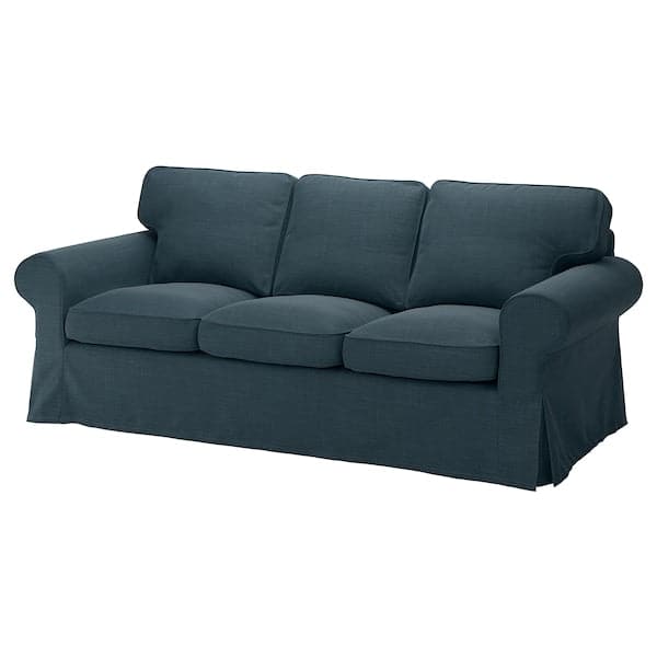 EKTORP - 3-seater sofa cover, Hillared dark blue , - best price from Maltashopper.com 90517094