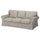 EKTORP - 3-seater sofa cover, Karlshov beige/multicolour ,