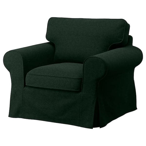 EKTORP - Armchair cover, Tallmyra dark green ,