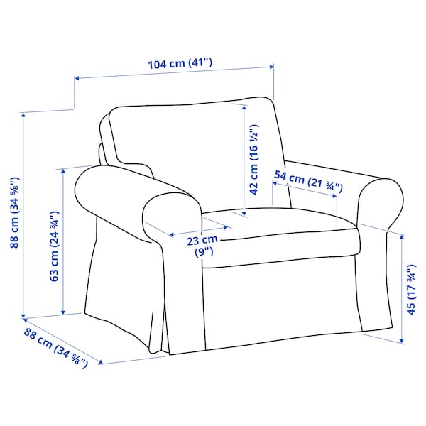 Ikea EKTORP - Armchair, Hakebo dark grey