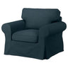 EKTORP armchair, Hillared dark blue, 104x88x88 cm