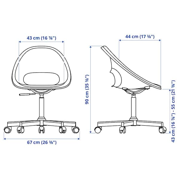 Ikea ELDBERGET / MALSKÄR - Swivel chair, beige/white