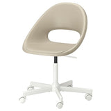 ELDBERGET / MALSKÄR swivel chair, beige/white, 67 cm
