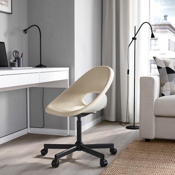 ELDBERGET / MALSKÄR - Swivel chair, beige/black - best price from Maltashopper.com 69331856