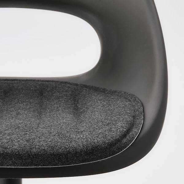 Ikea ELDBERGET / MALSKÄR Rotating chair with pillow - black/dark gray