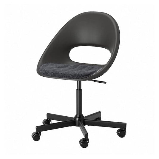 ELDBERGET / MALSKÄR Rotating chair with pillow - black/dark gray - best price from Maltashopper.com 29331900