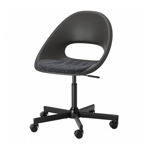 ELDBERGET / MALSKÄR Rotating chair with pillow - black/dark gray
