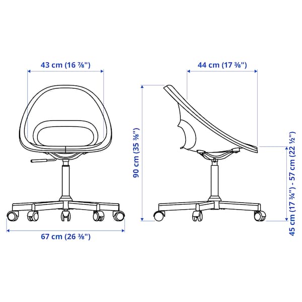 Ikea ELDBERGET / MALSKÄR Rotating chair with pillow - black/dark gray