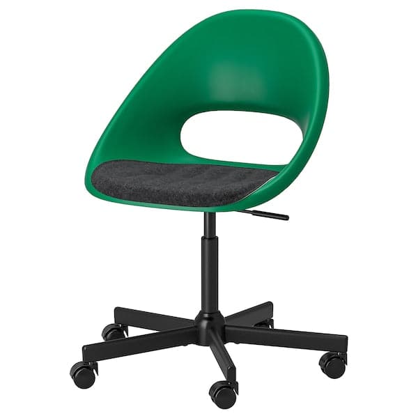 ELDBERGET / MALSKÄR Swivel chair and cushion, black green / dark gray , - best price from Maltashopper.com 69444410