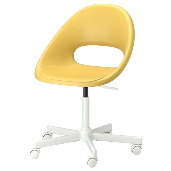 ELDBERGET / MALSKÄR - Swivel chair, yellow/white - best price from Maltashopper.com 69444405