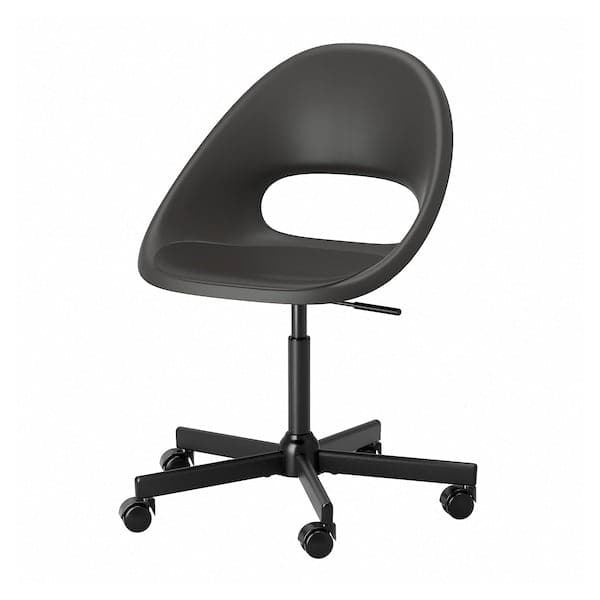 Ikea ELDBERGET / MALSKÄR - Swivel chair, dark grey/black