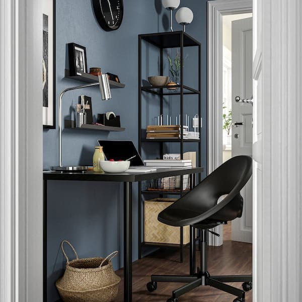 Ikea ELDBERGET / MALSKÄR - Swivel chair, dark grey/black
