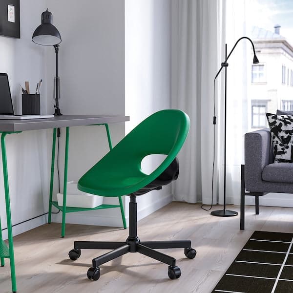 ELDBERGET / MALSKÄR - Swivel chair, green/black