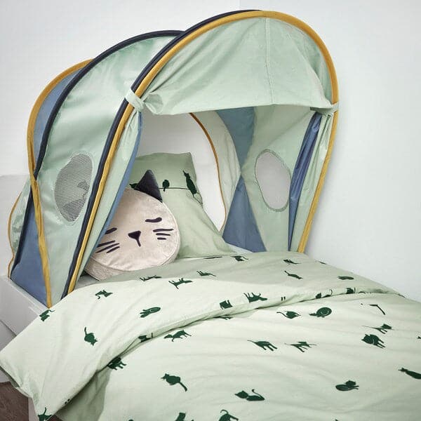Ikea ELDFLUGA - Bed tent, blue/green, 70/80/90