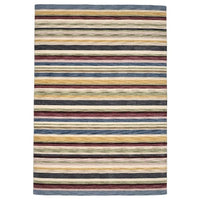 ELLJUSSPÅR rug, low pile, multicolour/striped handmade, 170x240 cm