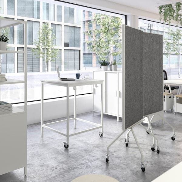 ELLOVEN - Whiteboard/noticeboard with castors, white, 70x180 cm - best price from Maltashopper.com 70474769