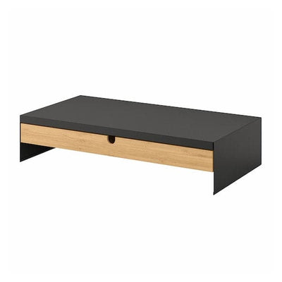 ELLOVEN - Monitor stand with drawer, anthracite - best price from Maltashopper.com 00485101
