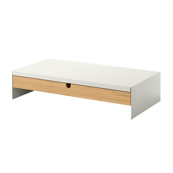 ELLOVEN - Monitor stand with drawer, white