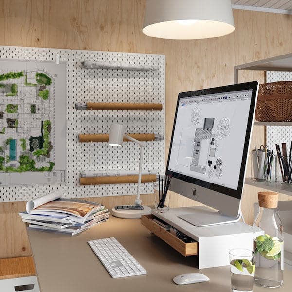 Ikea ELLOVEN - Monitor stand with drawer, white