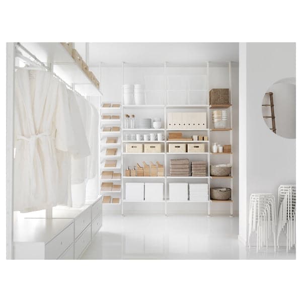 Ikea ELVARLI - Open combination, white/amber, 262x36x222-350 cm