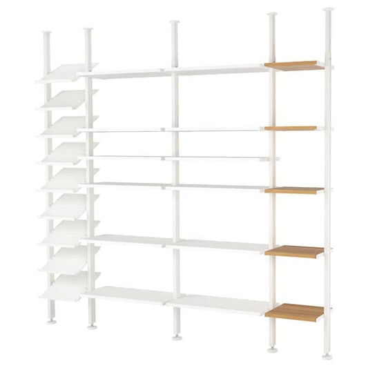 ELVARLI - Open combination, white/amber, 262x36x222-350 cm - best price from Maltashopper.com 99188003