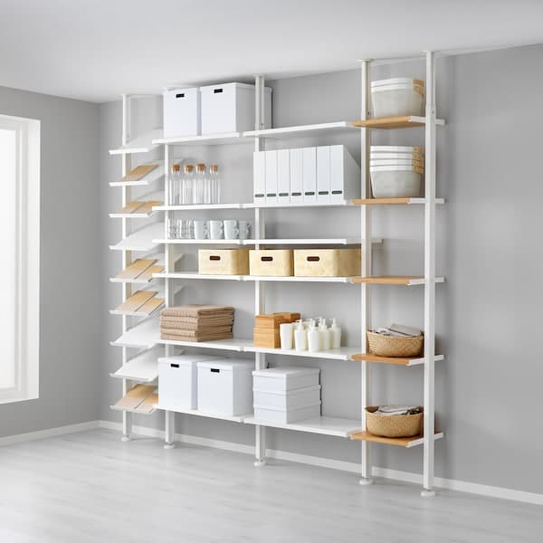 ELVARLI - Open combination, white/amber, 262x36x222-350 cm - best price from Maltashopper.com 99188003