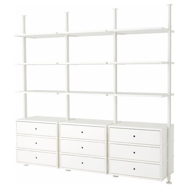 ELVARLI - Open storage combination, white , - Premium Armoires & Wardrobes from Ikea - Just €1494.99! Shop now at Maltashopper.com