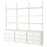ELVARLI open storage combination, white, 258x51x222-350 cm