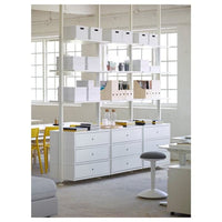 ELVARLI - Open storage combination, white, 258x51x222-350 cm - best price from Maltashopper.com 09187809