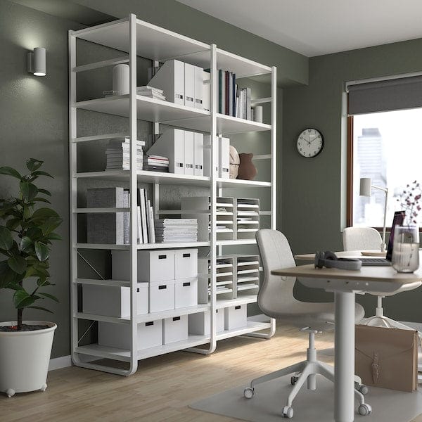 Ikea ELVARLI - Open storage combination, white, 165x55x216 cm