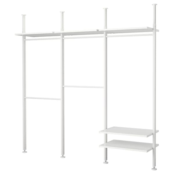 ELVARLI - Wardrobe combination, white, 258x51x222-350 cm