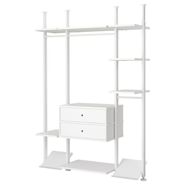 ELVARLI - Wardrobe combination, white, 178x51x222-350 cm