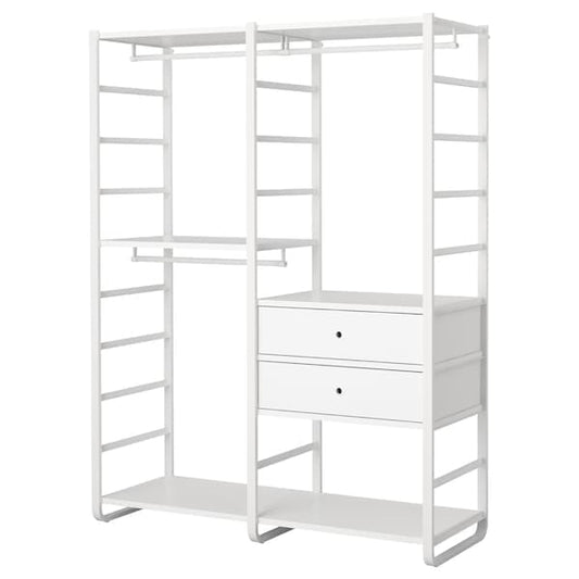 Ikea ELVARLI - Wardrobe combination, white, 165x55x216 cm