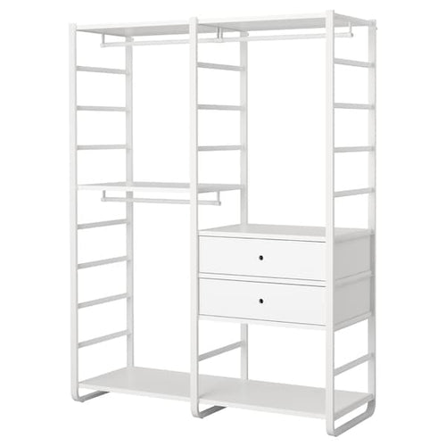 ELVARLI - Wardrobe combination, white, 165x55x216 cm