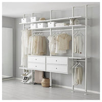 ELVARLI - Wardrobe combination, white, 262x51x222-350 cm - best price from Maltashopper.com 79157601