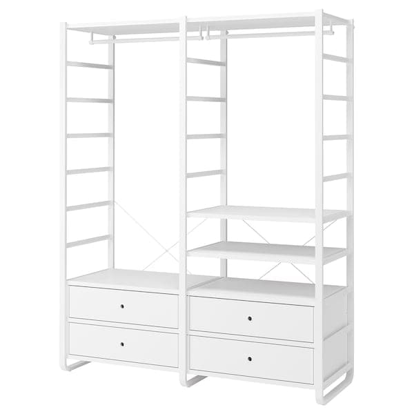 Ikea ELVARLI - Wardrobe combination, white, 165x55x216 cm
