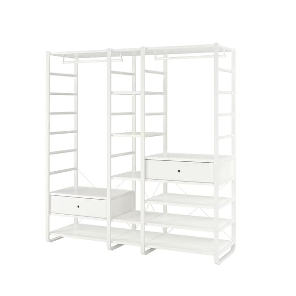 Ikea ELVARLI - Wardrobe combination, white, 205x55x216 cm