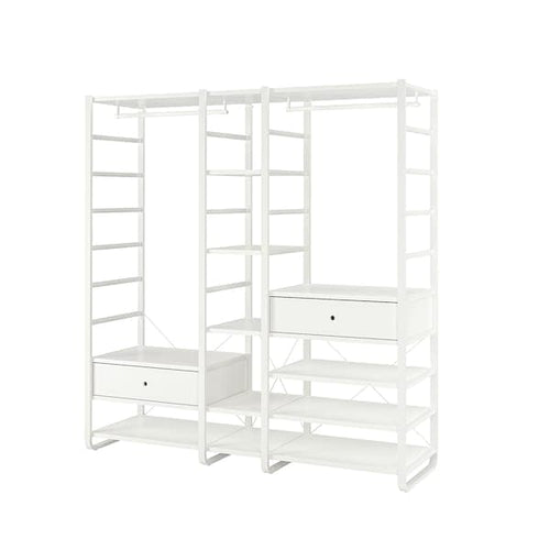 ELVARLI - Wardrobe combination, white, 205x55x216 cm