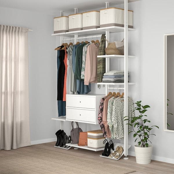 Ikea ELVARLI - Wardrobe combination, white, 178x51x222-350 cm