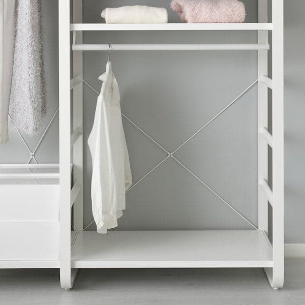 ELVARLI - Wardrobe combination, white , 125x55x216 cm - Premium Armoires & Wardrobes from Ikea - Just €396.99! Shop now at Maltashopper.com