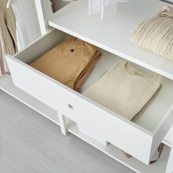 Ikea ELVARLI - Wardrobe combination, white, 175x51x222-350 cm
