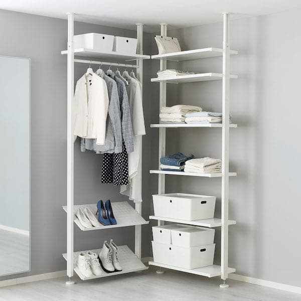 ELVARLI - Wardrobe combination, white, 92/92x222-350 cm - best price from Maltashopper.com 19157897