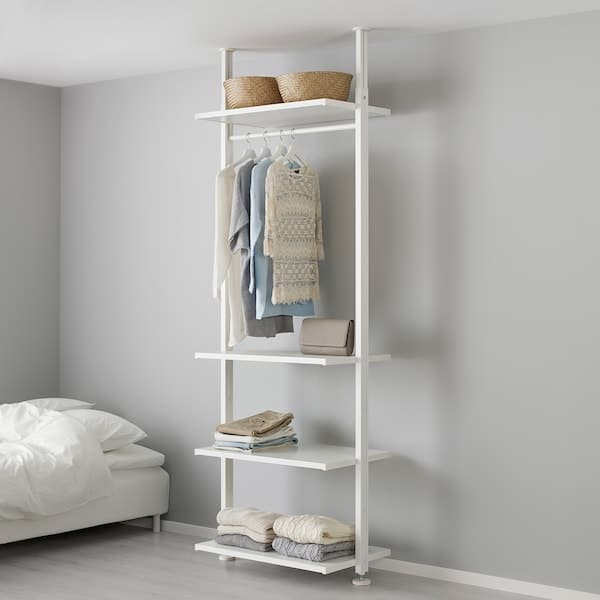 Ikea ELVARLI - Wardrobe combination, white, 92x51x222-350 cm
