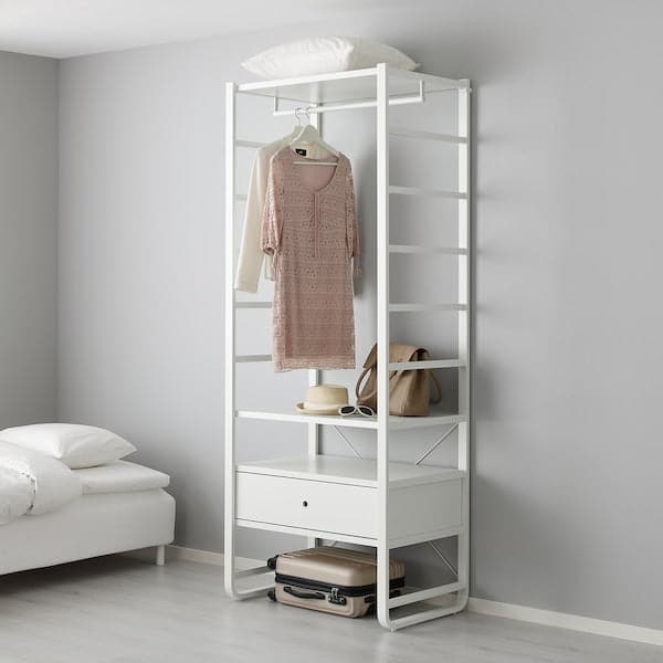 ELVARLI - Wardrobe combination, white, 84x55x216 cm - best price from Maltashopper.com 59157353