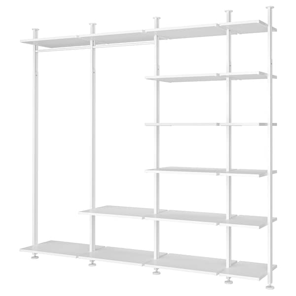 Ikea ELVARLI - Wardrobe combination, white, 303x51x222-350 cm