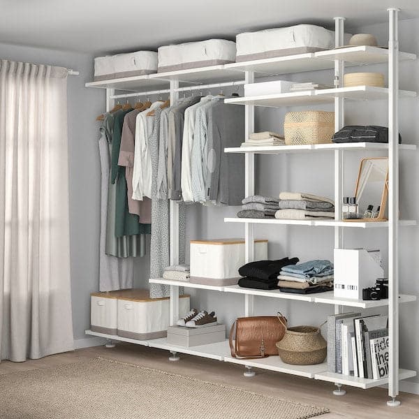 Ikea ELVARLI - Wardrobe combination, white, 303x51x222-350 cm
