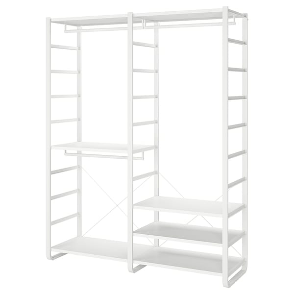 ELVARLI - Wardrobe combination, white, 165x55x216 cm