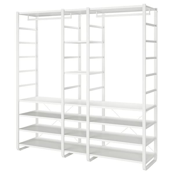 ELVARLI - Wardrobe combination, white, 205x55x216 cm