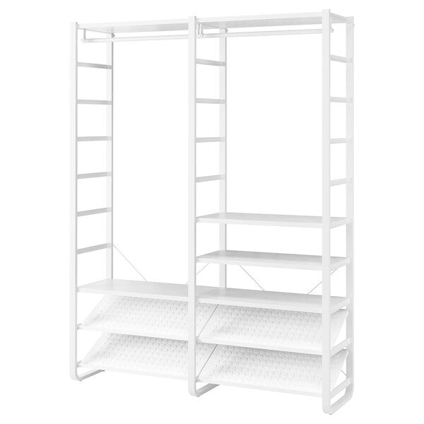 ELVARLI - Wardrobe combination, white, 165x40x216 cm