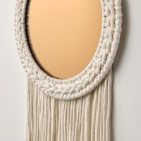 ENERGISKOG - Decorative mirror, with fringes/beige copper-colour, 26x48 cm - best price from Maltashopper.com 60538074